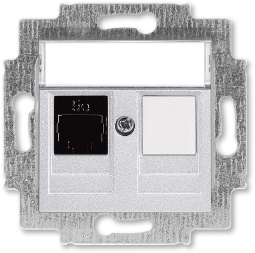 Розетка компьютерная без рамки ABB EPJ Levit 1-м. RJ45 5e серебро фото Розетка компьютерная без рамки ABB EPJ Levit 1-м. RJ45 5e серебро картинка